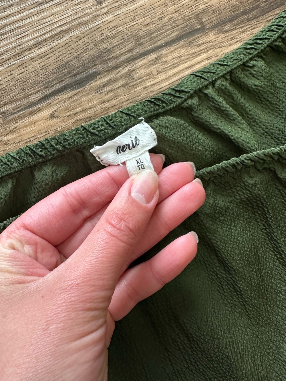 Aerie | Satin midi slip skirt with lace trim and slit - Picture 3 of 4